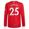 Officiële Voetbalshirt Manchester United Jadon Sancho 25 Thuis 2021-22 Lange Mouw - Heren